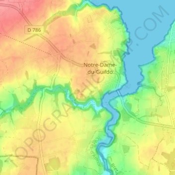 Mappa topografica Saint-Éniguet, altitudine, rilievo
