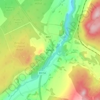 Mappa topografica Daviot, altitudine, rilievo