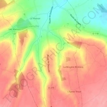 Mappa topografica Villa Sayer, altitudine, rilievo