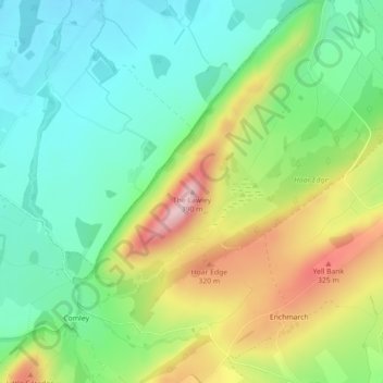 Mappa topografica The Lawley, altitudine, rilievo