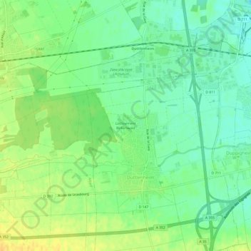 Mappa topografica Lotissement Birkenwald, altitudine, rilievo