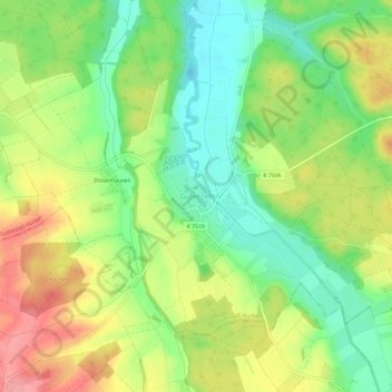 Mappa topografica Gutenzell, altitudine, rilievo