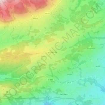 Mappa topografica Knottenried, altitudine, rilievo