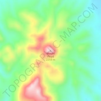 Mappa topografica Mount Floyd, altitudine, rilievo