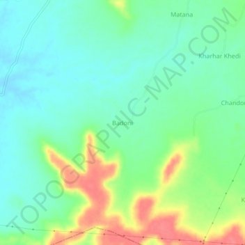 Mappa topografica Badoni, altitudine, rilievo