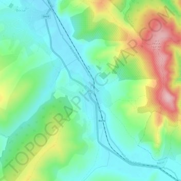 Mappa topografica Borla, altitudine, rilievo