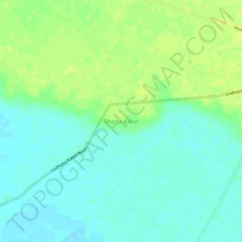 Mappa topografica Bharta Kalan, altitudine, rilievo