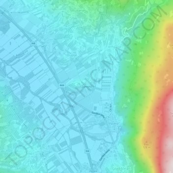 Mappa topografica Zemono, altitudine, rilievo