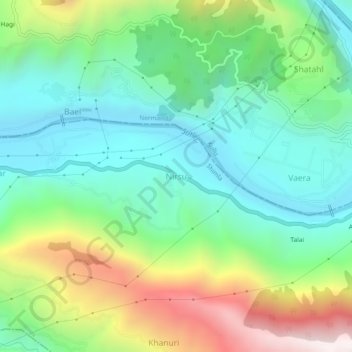 Mappa topografica Nirsu, altitudine, rilievo