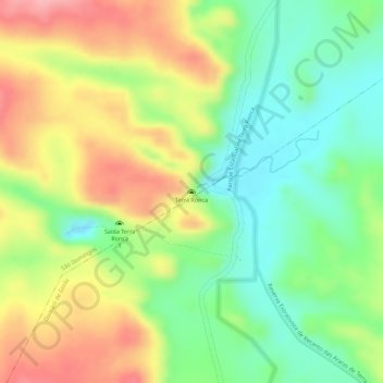 Mappa topografica Terra Ronca, altitudine, rilievo