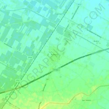 Mappa topografica Barbiano, altitudine, rilievo