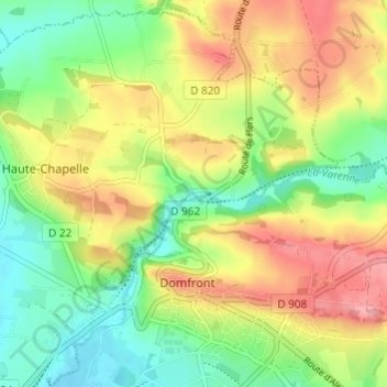 Mappa topografica Le Pont de Caen, altitudine, rilievo