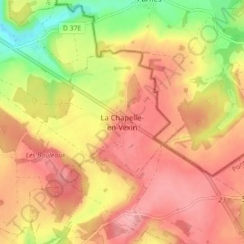 Mappa topografica La Chapelle-en-Vexin, altitudine, rilievo