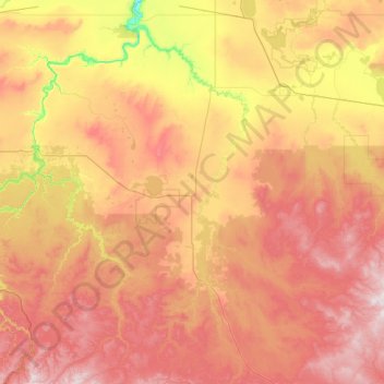 Mappa topografica Valleyview (town), altitudine, rilievo