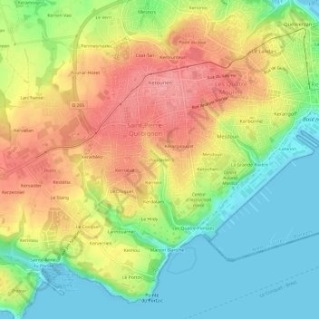 Mappa topografica Poulléder, altitudine, rilievo