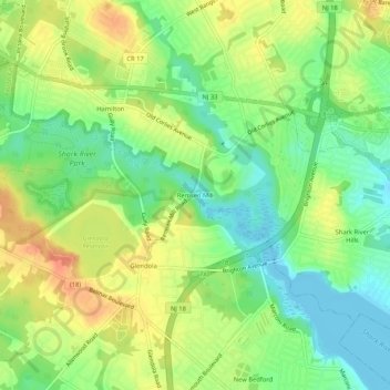 Mappa topografica Remsen Mill, altitudine, rilievo