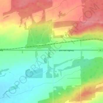 Mappa topografica Groundbirch, altitudine, rilievo