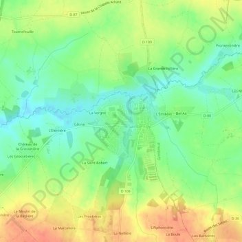 Mappa topografica La Croix, altitudine, rilievo