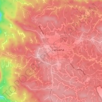 Mappa topografica San Diego, altitudine, rilievo