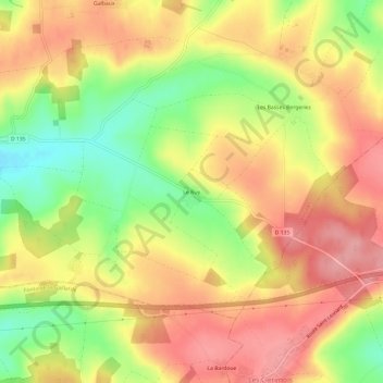 Mappa topografica Le Ruy, altitudine, rilievo