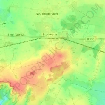 Mappa topografica Ikendorf, altitudine, rilievo
