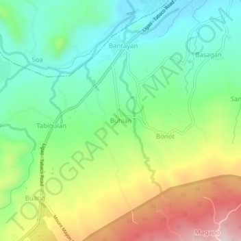 Mappa topografica Buhian, altitudine, rilievo