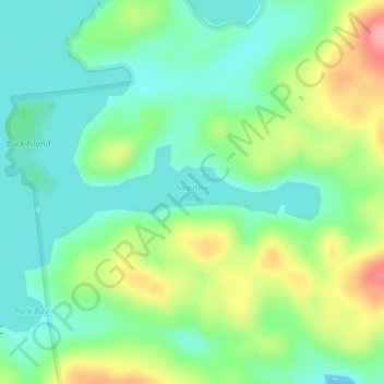 Mappa topografica Saginaw Bay, altitudine, rilievo