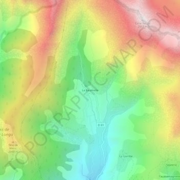 Mappa topografica La Baumette, altitudine, rilievo