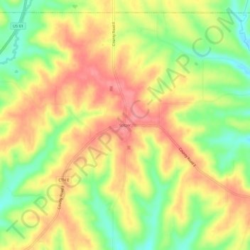 Mappa topografica Stitzer, altitudine, rilievo