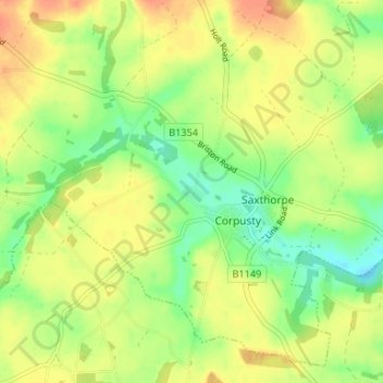 Mappa topografica Little London, altitudine, rilievo