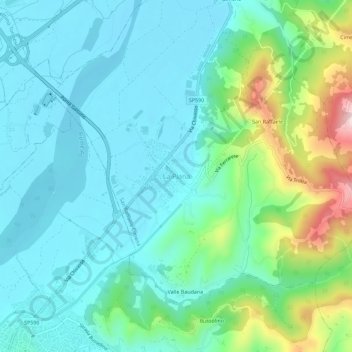 Mappa topografica La Piana, altitudine, rilievo