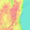 Mappa topografica Washington, altitudine, rilievo