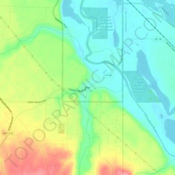 Mappa topografica Etter, altitudine, rilievo