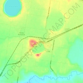 Mappa topografica Terang, altitudine, rilievo