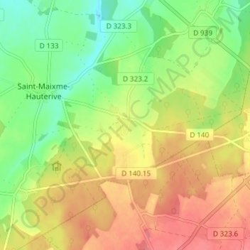 Mappa topografica Chappe, altitudine, rilievo