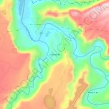 Mappa topografica Sabangan, altitudine, rilievo