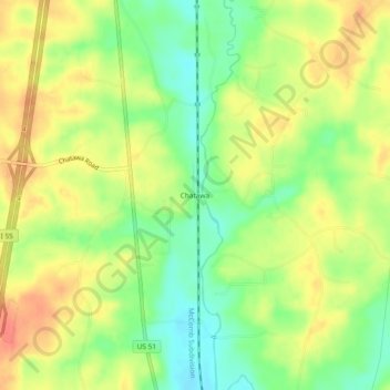 Mappa topografica Chatawa, altitudine, rilievo
