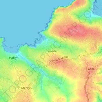 Mappa topografica Trevone, altitudine, rilievo