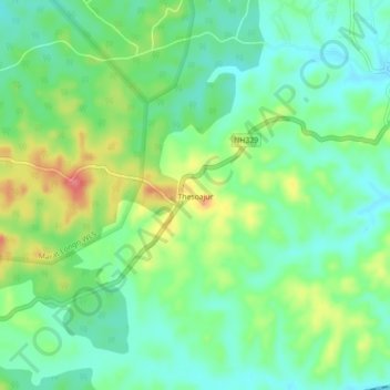 Mappa topografica Thesoajur, altitudine, rilievo