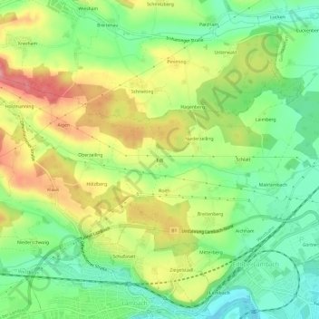 Mappa topografica Edt, altitudine, rilievo