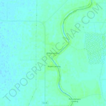 Mappa topografica Millers Landing, altitudine, rilievo