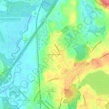 Mappa topografica Summer Heights, altitudine, rilievo