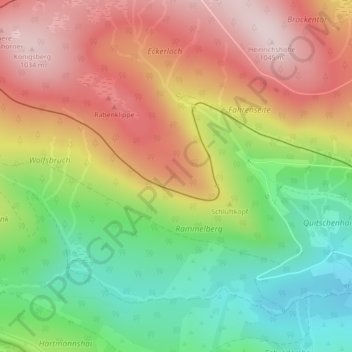 Mappa topografica Kanzelklippe, altitudine, rilievo