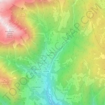 Mappa topografica Matzlaun, altitudine, rilievo