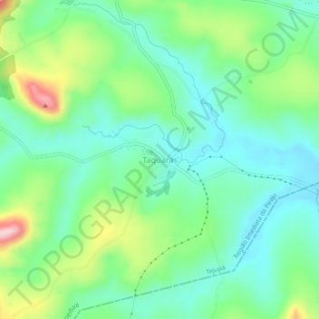 Mappa topografica Taquaras, altitudine, rilievo