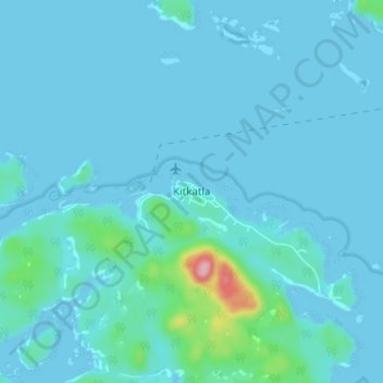 Mappa topografica Kitkatla, altitudine, rilievo