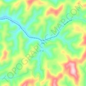 Mappa topografica Polly, altitudine, rilievo