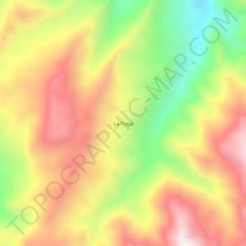 Mappa topografica La Troja, altitudine, rilievo