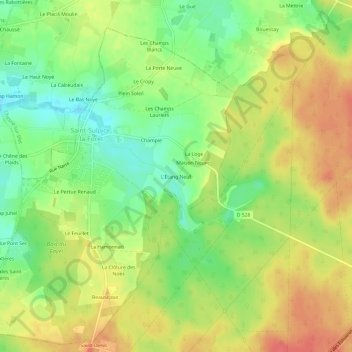 Mappa topografica L'Étang Neuf, altitudine, rilievo