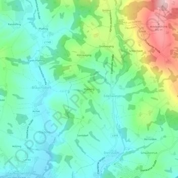 Mappa topografica Mayberg, altitudine, rilievo
